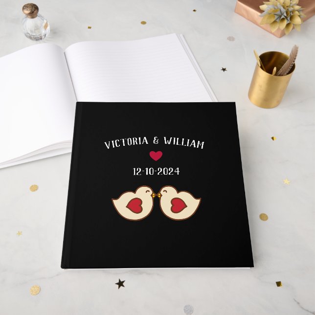 Livro de Visitas de Casamento Personalizado com Pá (Frente aberta)