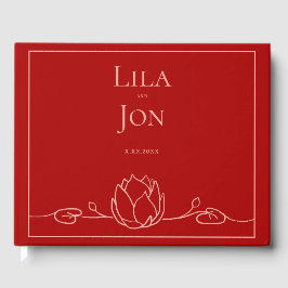 Livro de Visitas de Casamento Personalizado Lotus
