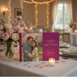 Livro de Visitas de Casamento Pétalas Rosa Românti