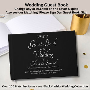 Livro de Visitas de Casamento Preto Branco Rolagem