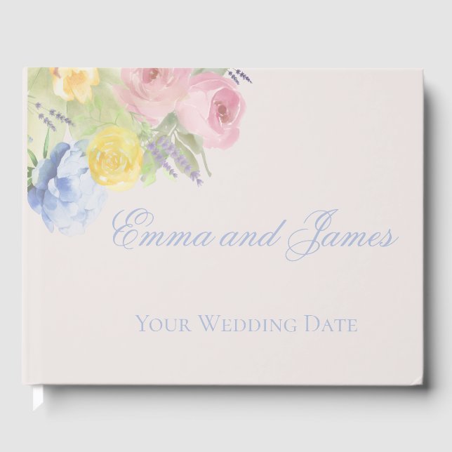 Livro de visitas de casamento romântico (Frente)