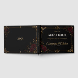Livro de Visitas de Casamento Rosa Gótica Romântic