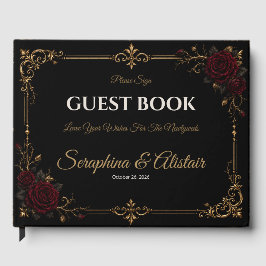 Livro de Visitas de Casamento Rosa Gótica Romântic