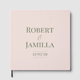 Livro de Visitas de Casamento Rosa Pálido e Verde