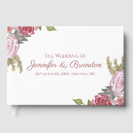 Livro de Visitas de Casamento Rosas em Aquarela
