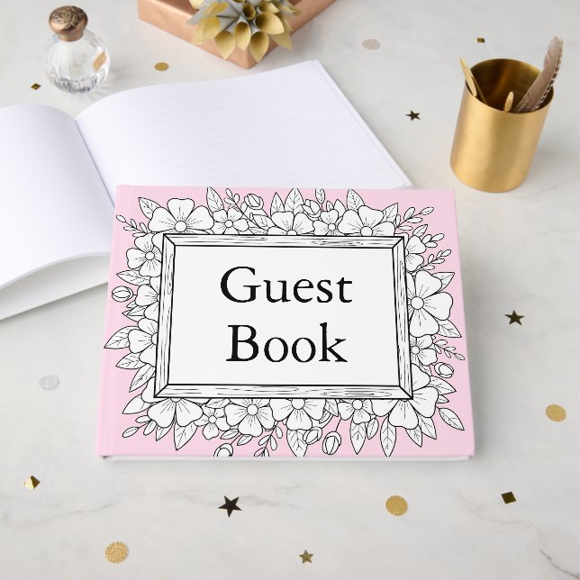 livro de visitas de casamento simples (Frente aberta)