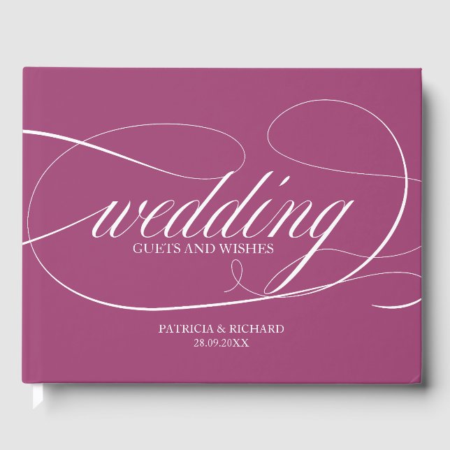 Livro de Visitas de Casamento Simples Elegante Cas (Frente)