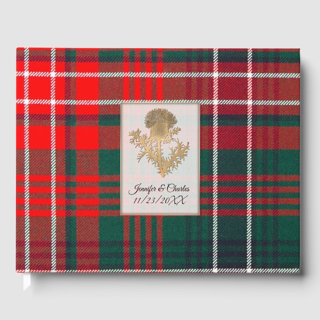 Livro de Visitas de Casamento Wilson Plaid Thistle (Frente)