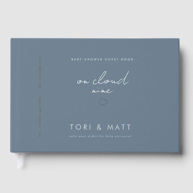 Livro de Visitas de Chá de Bebê - Tema Nuvem (Frente)