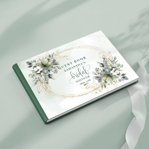 Livro de Visitas de Chá de Noiva Botânico Verde Do