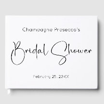 Livro de Visitas de Chá de Noiva com Letra Moderna