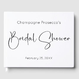 Livro de Visitas de Chá de Noiva de Letra Moderna