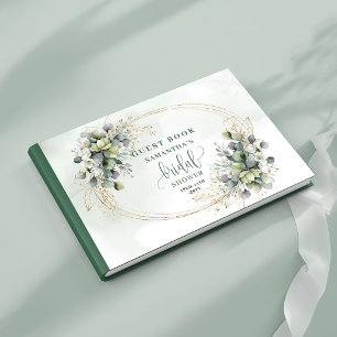 Livro de Visitas de Chá de Noiva em Verde Sage com