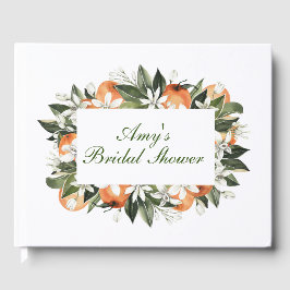 Livro de Visitas de Chá de Noiva Laranja Esmagada 