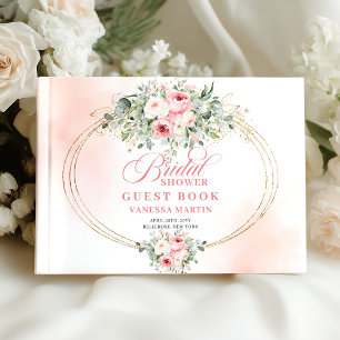 Livro de Visitas de Chá de Noiva Rosas Boho Charmo