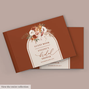 Livro de visitas de chá de panela boho pampas ferr