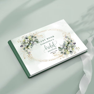 Livro de Visitas de Chuveiro de Noiva Botânico em