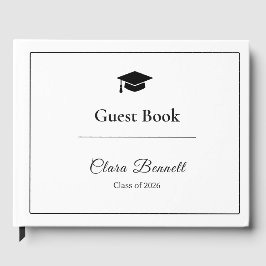 Livro de Visitas de Formatura Preto e Branco Elega