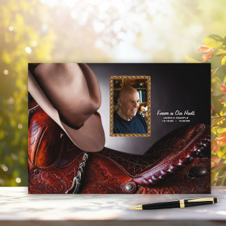 Livro de Visitas de Funeral Memorial Cowboy