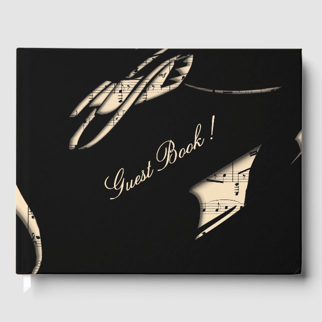 Livro de Visitas de Música Abstrata Bege (Frente)