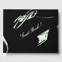 Livro de Visitas de Música Abstrata Verde Claro