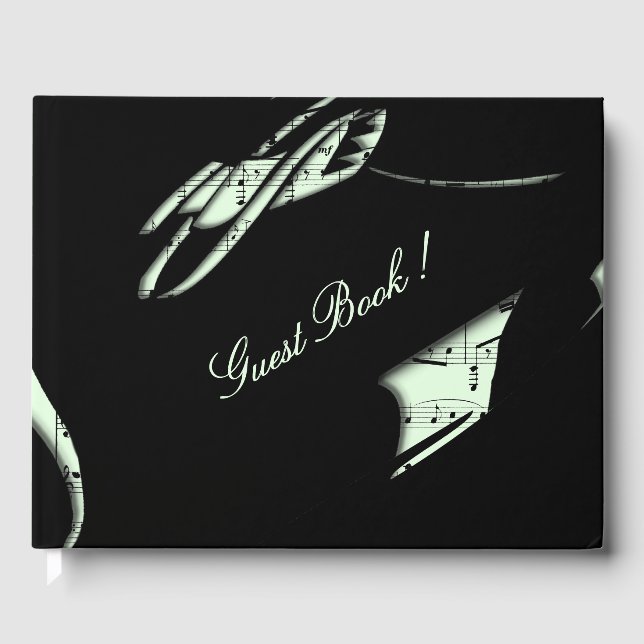 Livro de Visitas de Música Abstrata Verde-Menta (Frente)