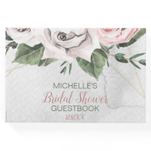 Livro de Visitas de Noiva Rosa Bouquet Vintage