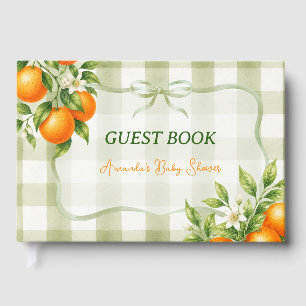 Livro De Visitas Decoração de Chá de Bebê Verde Sálvia Xadrez Littl
