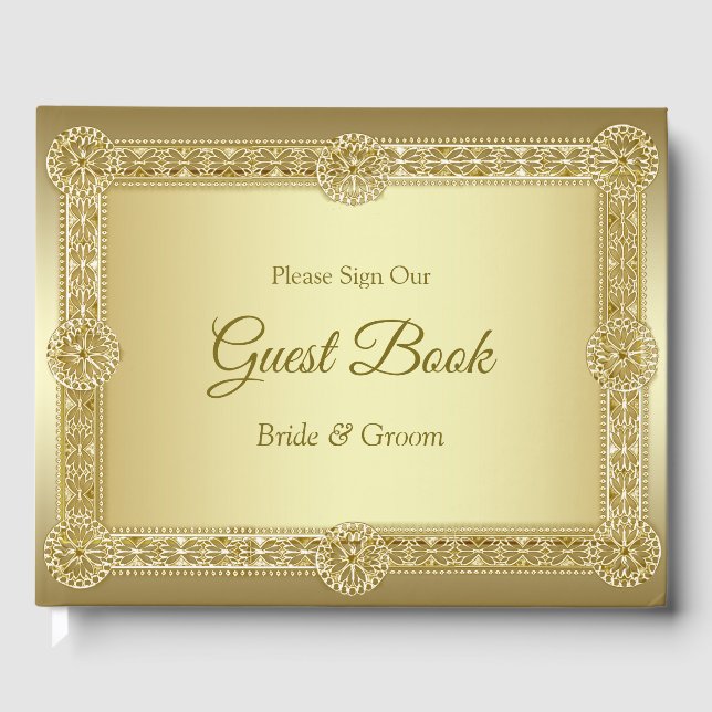 Livro de Visitas Decorativo Dourado (Frente)