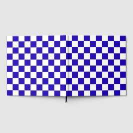 Livro De Visitas Deep blue checkered 