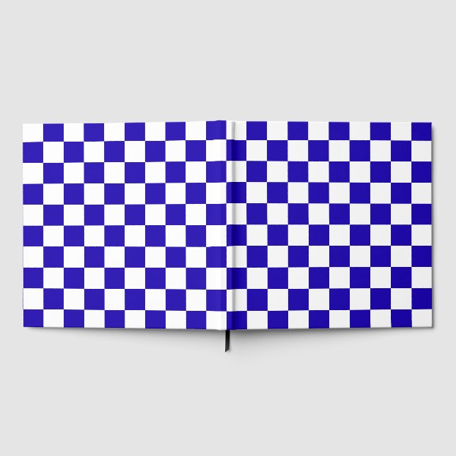 Livro De Visitas Deep blue checkered  (Completo)