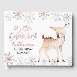 Livro De Visitas Deer Winter ONEderland primeiro aniversario Guest 