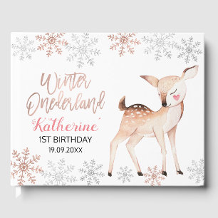 Livro De Visitas Deer Winter ONEderland primeiro aniversario Guest 