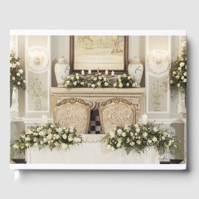 Livro De Visitas Definição de Mesa de Rosas Brancas (Frente)