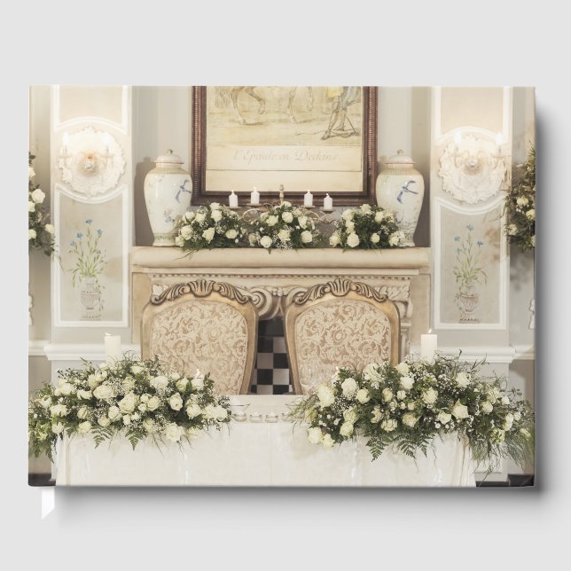 Livro De Visitas Definição de Mesa de Rosas Brancas (Frente)