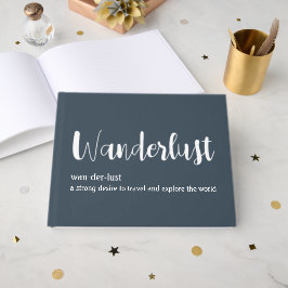 Livro De Visitas Definição de Wanderlust branco cinza azul cor