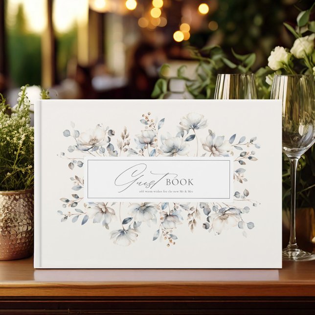 Livro De Visitas Delicado Wildflower Wedding Ivory White ID1102 (Criador carregado)