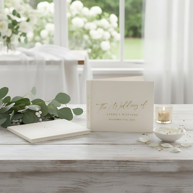 Livro De Visitas Delicar Casamento Dourado e marfim Monograma Trase (Criador carregado)