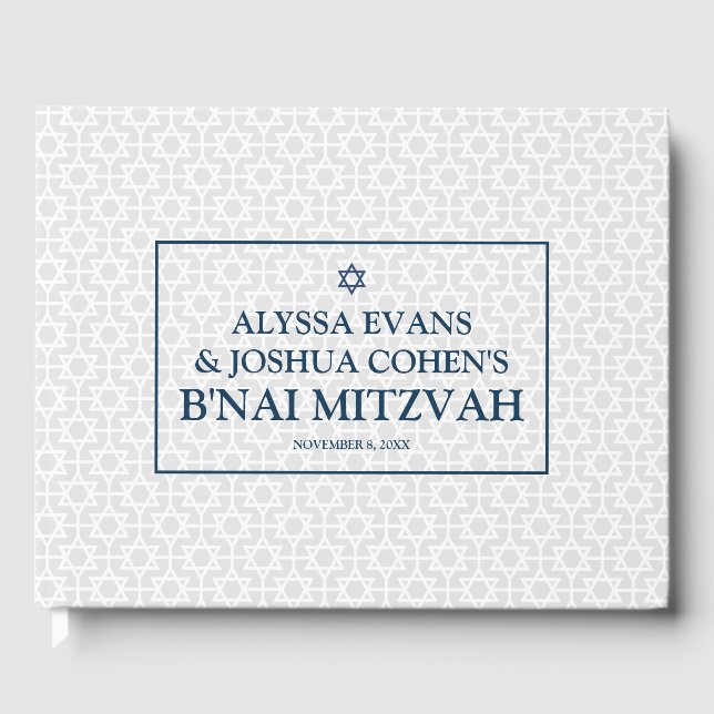 Livro De Visitas Delicate Patterned B'nai Mitzvah (Frente)