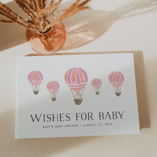Livro De Visitas Desejos para Bebê   Chá de fraldas de balão de ar 