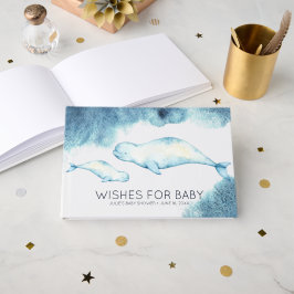 Livro De Visitas Desejos para Bebê | Chás de Bebê Baby Beluga