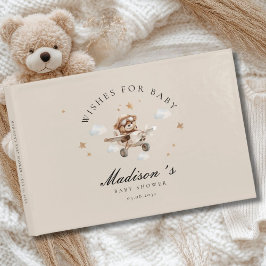 Livro De Visitas Desejos por Bebê! Urso de Teddy e Avião