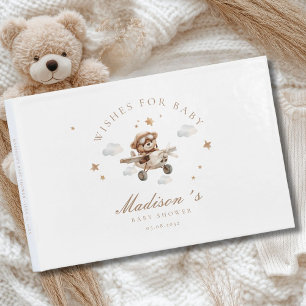 Livro De Visitas Desejos por Bebê! Urso de Teddy e Avião