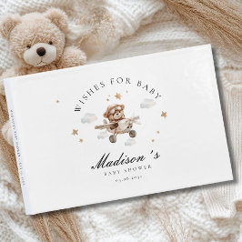 Livro De Visitas Desejos por Bebê! Urso de Teddy e Avião