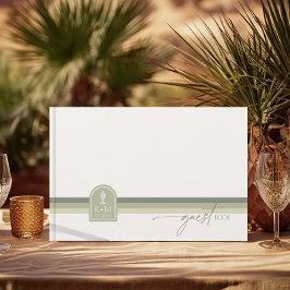 Livro De Visitas Desert Vibes Wedding Stripe Sage