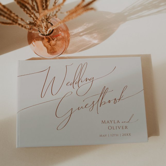 Livro De Visitas Deserto Whimsic | Guia de Casamento de Beige (Criador carregado)