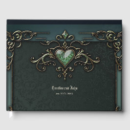 Livro De Visitas Design de colheita elegante e romântica.