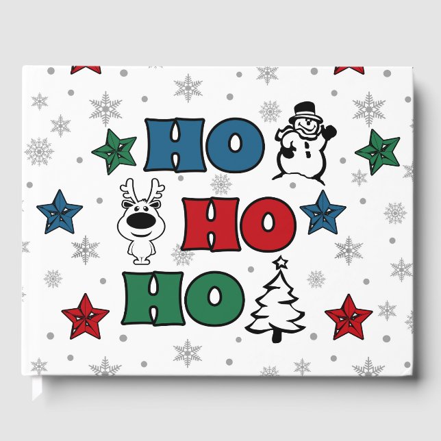 Livro De Visitas Design de Natal Ho-Ho (Frente)