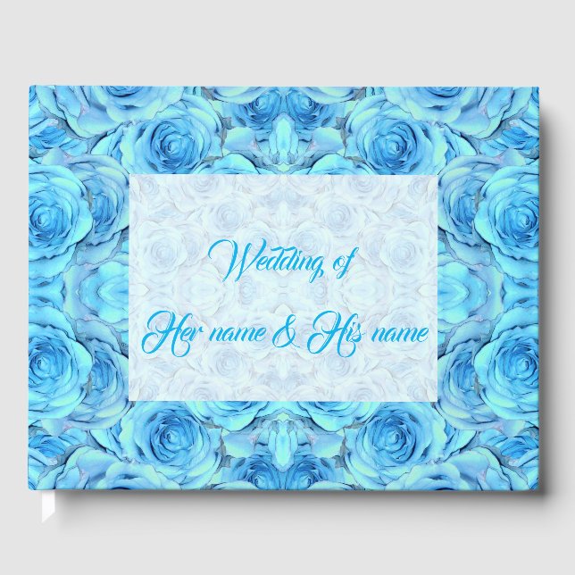 Livro De Visitas Design de rosa de pulmão em turquesa (Frente)