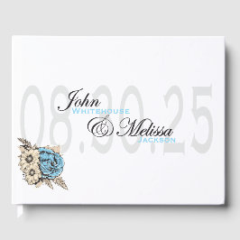 Livro De Visitas Design de rosa elegante com nomes de script